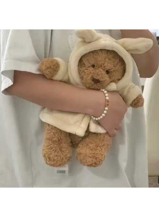 AFRIDIAN Plush Teddy Bear with Removable Bathrobe | Soft Stuffed Animal Toy with Hooded Robe | Cute Collectible Plush Gift for Kids & Adults - Image 1